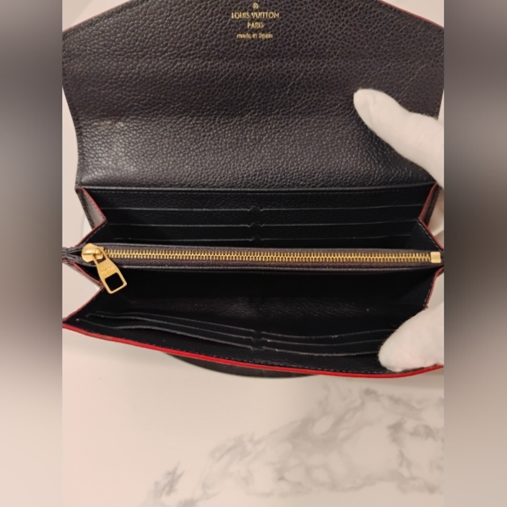 Louis Vuitton Empreinte Sarah Wallet with GHW - Navy Leather - Picture 4 of 11